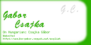 gabor csajka business card