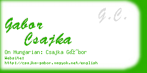 gabor csajka business card